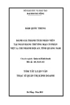 Đánh giá thành tích nhân viên tại ngân hàng TMCP Việt Á, chi nhánh Hội An, Tỉnh Quảng Nam