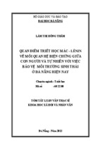 Quan điểm triết học Mác - Lênin về mối quan hệ biện chứng giữa con người và tự nhiên với việc bảo vệ môi trường sinh thái ở Đà Nẵng hiện nay