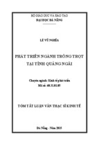 Phát triển ngành trồng trọt tại Tỉnh Quảng Ngãi