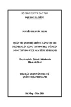 Quản trị quan hệ khách hàng tại chi nhánh ngân hàng TMCP Công thương Việt Nam Tỉnh Bình Định