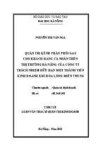 Quản trị kênh phân phối ga cho khách hàng cá nhân trên thị trường Đà Nẵng của công ty TNHH MTV kinh doanh khí hóa lỏng Miền Trung