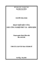 Phát triển bền vững khu công nghiệp Phú Tài - Bình Định