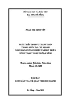 Phát triển dịch vụ thanh toán trong nước tại Chi nhánh Ngân hàng Nông nghiệp và Phát triển Nông thôn thành phố Đà Nẵng