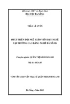 Phát triển đội ngũ giáo viên dạy nghề tại Trường Cao đẳng Nghề Đà Nẵng