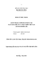 Quản trị quan hệ khách hàng tại Ngân hàng Đầu tư và phát triển Việt Nam Chi nhánh Đắk Lắk