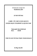 Nghiên cứu chất lượng dịch vụ di động mạng Vinaphone tại Quảng Nam