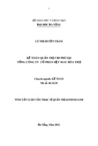 Kế toán quản trị chi phí tại tổng công ty cổ phần dệt may Hòa Thọ