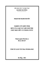 Nghiên cứu biến tính mùn cưa làm vật liệu hấp phụ chất màu hữu cơ trong nước