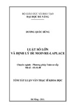 Luật số lớn và định lý De Moivre-Laplace.