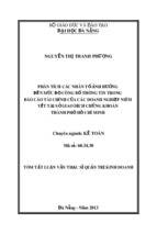 Phân tích các nhân tố ảnh hưởng đến mức độ công bố thông tin trong báo cáo tài chính của các doanh nghiệp niêm yết tại Sở Giao dịch Chứng khoán thành phố Hồ Chí Minh