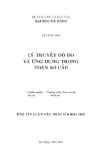 Lý thuyết độ đo và ứng dụng trong toán sơ cấp