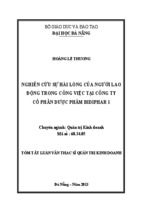 Nghiên cứu sự hài lòng của người lao động trong công việc tại Công ty Cổ phần Dược phẩm Bidiphar 1