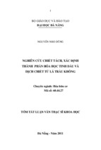 Nghiên cứu chiết tách, xác định thành phần hóa học tinh dầu và dịch chiết từ lá trầu không