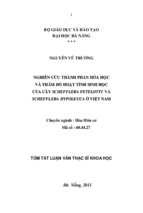 Nghiên cứu thành phần hóa học và thăm dò hoạt tính sinh học của cây Schefflera Petelotti và Schefflera Hypoleuca ở Việt Nam