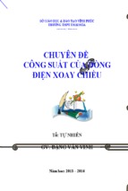 CHUYÊN ĐỀ CÔNG SUẤT CỦA DÒNG ĐIỆN XOAY CHIỀU