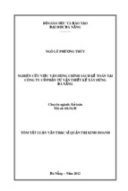 Nghiên cứu việc vận dụng chính sách kế toán tại công ty cổ phần tư vấn thiết kế xây dựng Đà Nẵng