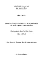 Nghiên cứu sự hài lòng của bệnh nhân đối với bệnh viện Đa Khoa Đà Nẵng