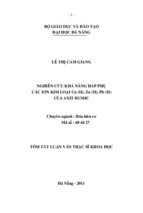 Nghiên cứu khả năng hấp phụ các ion kim loại Cu(II), Zn(II), Pb(II) của axit humic