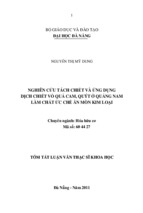 Nghiên cứu tách chiết và ứng dụng dịch chiết vỏ quả cam, quýt ở Quảng Nam làm chất ức chế ăn mòn kim loại