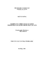 Nghiên cứu chiết tách, xác định thành phần ancaloit trong hạt cau lùn