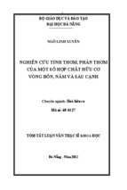 Nghiên cứu tính thơm, phản thơm của một số hợp chất hữu cơ vòng bốn, năm và sáu cạnh