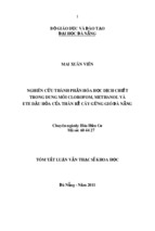 Nghiên cứu thành phần hóa học dịch chiết trong dung môi clorofom, methanol và êt dầu hỏa của thân rễ cây gừng gió Đà Nẵng