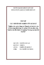 Nghiên cứu sự tác động của Năng lực trí tuệ xúc cảm tới khả năng thích ứng với sự thay đổi của nhân viên. Nghiên cứu điển hình ở Xí nghiệp Thương mại mặt đất Nội Bài