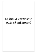 Đề án MARKETING CHO QUÁN CAFE mới mở