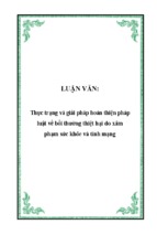 Thực Trạng Và Giải Pháp Hoàn Thiện Pháp Luật Về Bồi Thường Thiệt Hại Do Xâm Phạm Sức Khỏe Và Tính Mạng