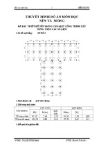 Thuyết minh đồ án nền móng THIẾT KẾ NỀN MÓNG CHO MỘT CÔNG TRÌNH XÂY DỰNG THEO CÁC SỐ LIỆU