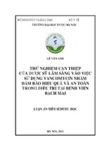 Luận án Thử nghiệm can thiệp của dược sỹ lâm sàng vào việc sử dụng Vancomycin nhằm đảm bảo hiệu quả và an toàn trong điều trị tại Bệnh viện Bạch Mai