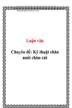 Luận văn kỹ thuật chăn nuôi chim cút