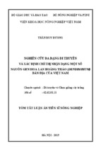 Nghiên cứu đa dạng di truyền và xác định chỉ thị nhạn dạng một số nguồn gen hoa lan Hoàng Thảo (Dendrobium) bản địa của Việt Nam (TT)