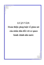 Hoàn Thiện Pháp Luật Về Giám Sát Của Nhân Dân Đối Với Cơ Quan Hành Chính Nhà Nước