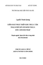 Kiểm soát phát triển Khu trung tâm thành phố Hồ Chí Minh trong bối cảnh hội nhập (TT)