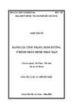 Đánh giá tình trạng dinh dưỡng ở bệnh nhân bệnh thận mạn