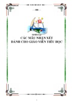 CÁC MẪU NHẬN XÉT DÀNH CHO GIÁO VIÊN TIỂU HỌC