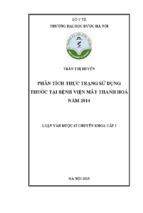 Phân tích thực trạng sử dụng thuốc tại Bệnh viện Mắt Thanh Hóa