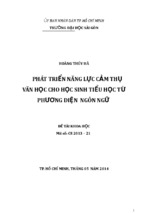 Phát triển năng lực cảm thụ văn học cho học sinh tiểu HỌC TỪ PHƯƠNG DIỆN  NGÔN NGỮ