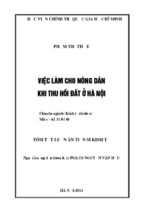 Việc làm cho nông dân khi thu hồi đất ở Hà Nội (TT)