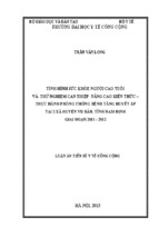 TÌNH HÌNH SỨC KHỎE NGƯỜI CAO TUỔI VÀ THỬ NGHIỆM CAN THIỆP NÂNG CAO KIẾN THỨC – THỰC HÀNH PHÒNG CHỐNG BỆNH TĂNG HUYẾT ÁP TẠI 2 XÃ HUYỆN VỤ BẢN, TỈNH NAM ĐỊNH GIAI ĐOẠN 2011 - 2012