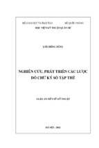 Luận án Nghiên cứu phát triển các lược đồ chữ ký số tập thể