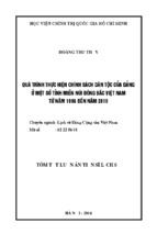 Quá trình thực hiện chính sách dân tộc của Đảng ở một số tỉnh miền núi Đông Bắc Việt Nam từ năm 1996 đến năm 2010 (TT)