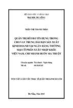 Quản trị rủi ro tín dụng trong cho vay trung dài hạn sản xuất kinh doanh tại ngân hàng TMCP xuất nhập khẩu Việt Nam chi nhánh Buôn Ma Thuột