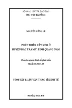 Phát triển cây keo ở Huyện Bắc Trà My, Tỉnh Quảng Nam