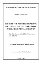 The State with promotion of internal and external forces in international integration in Vietnam currently