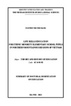 Life skills education for minority students in Northern mountainous region in Vietnam (through Natural and Social subject, Science subject)