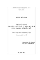 Phương trình phương pháp giải và một số cách sáng tạo ra đề toán mới