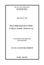 Phát triển kinh tế tư nhân ở Thị xã An Khê - Tỉnh Gia Lai