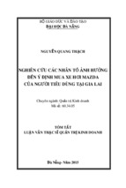 Nghiên cứu các nhân tố ảnh hưởng đến ý định mua xe hơi Mazda của người tiêu dùng tại Gia Lai
